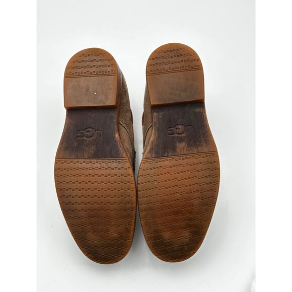 UGG Loafers Mens Size 9 Brwn Suede Shearling Slip-On Comfort Shoes Core Wardrobe - Picture 7 of 10